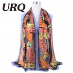 Fashion Brand Designer Scarf Artist Style Dog Print Woman Long Chiffon Silk Shawl Animal Scarves Foulard P5A16565