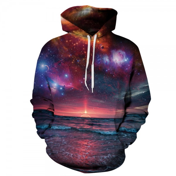 Fashion Brand Men Sweatshirt Hoodie Cotton 3D Print Hoodie Pullovers Galaxy Space Mens Clothing Hip Hop Sweatshirts Pullover 