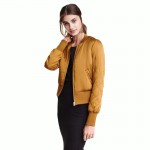 Fashion Cotton Padded Bomber Jackets Autumn&Winter women Basic Pilot Jacket Coats Stand neck Outwear Candy Color femme Chaquetas