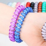 Fashion Cute Candy Color Hair Jewelry Headbands Telephone Line Hair Rope for Women Hair Band 5pcs/bag