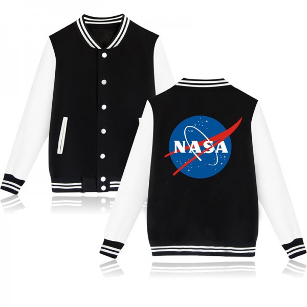 Fashion European and American College Wind for NASA Men's Youth plus velvet autumn and winter baseball uniform