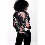 Fashion Floral  Print Women Basic Coats 2016 Autumn Winter Bomber Jacket Long Sleeve Casual Basic Jackets jaqueta feminina