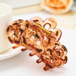 Fashion Hair Claws Hollow Translucent Gripper Floral Barrette for Women Female Acetate Crab Difference Size Plastic Hair Clip