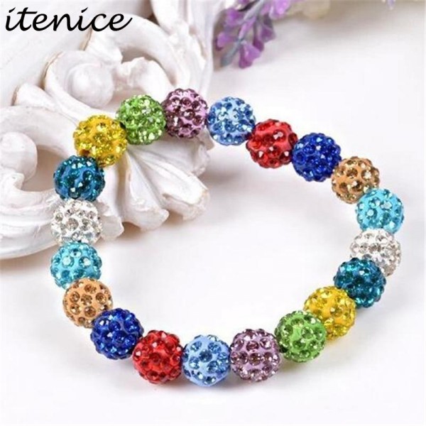 Fashion Itenice Fashion Jewelry Handmade Crystal Shamballa Bangles Strand Shambala Charm Stone Chain Beads Bracelets For Women