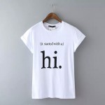 Fashion Ladies' stylish letter print T shirt cute black & white hi short sleeve shirts casual brand design tops DT225