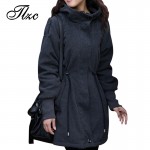 Fashion Lady Winter Clothing Big Size M-4XL Thicken Woolen Warm Jacket 2017 Zipper Hooded Women Casual Coat