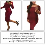 Fashion Long Sleeve Off Shoulder Slash Neck Sexy Club Women Dress Slim Bodycon Knitted Sweater Knee-Length Party Night Dresses