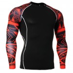 Fashion Long Sleeves Men's T-shirts 3D Prints Tight Skin Compression Shirts for Men MMA Rashguard Male Body Building Top Fitness