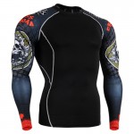 Fashion Long Sleeves Men's T-shirts 3D Prints Tight Skin Compression Shirts for Men MMA Rashguard Male Body Building Top Fitness