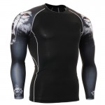 Fashion Long Sleeves Men's T-shirts 3D Prints Tight Skin Compression Shirts for Men MMA Rashguard Male Body Building Top Fitness