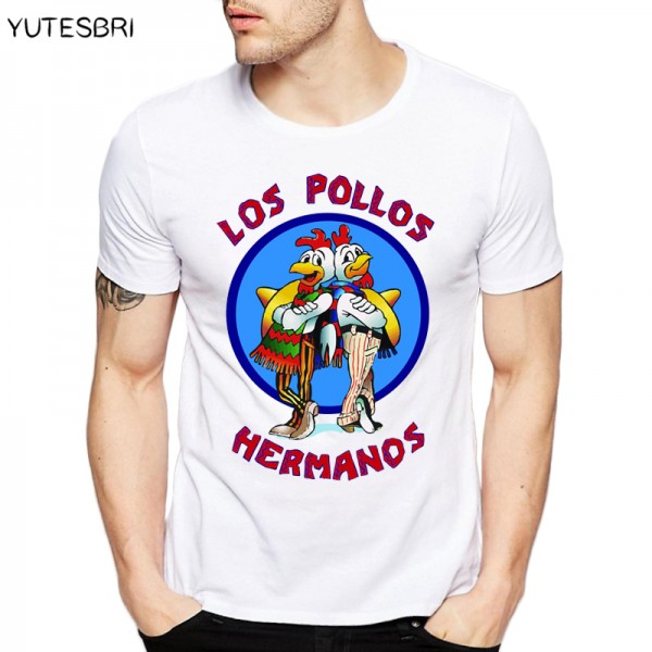 Fashion Los Pollos Hermanos T Shirt Men's Breaking Bad Chicken Brothers T-shirts Boys Casual Tee Tops Clothing for men