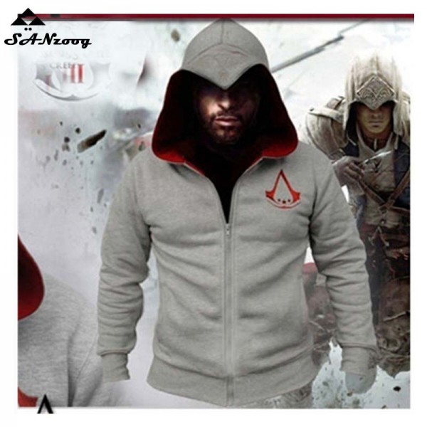 Fashion Men Assassins Creed Hooded Sweatshirt Hombre Autumn Winter Solid Hoodie Sweatshirts Men Cosplay Chadal Cool Clothing 3XL