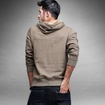 Fashion Mens Hoodies Brand Clothing Male Sweatshirts Man Black Khaki Solid Pullover Clothes Tracksuits Sportswear XL