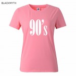 Fashion New 90's Print Cotton Funny For Female Casual White Top Tees Women Summer T shirts 