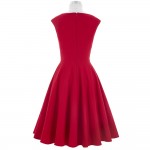 Fashion Rockabilly 50s 60s Retro Vintage Dress Audrey Hepburn Vestidos Sleeveless Spring Summer Plus Size Red Green Women Dress