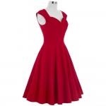 Fashion Rockabilly 50s 60s Retro Vintage Dress Audrey Hepburn Vestidos Sleeveless Spring Summer Plus Size Red Green Women Dress