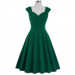 Fashion Rockabilly 50s 60s Retro Vintage Dress Audrey Hepburn Vestidos Sleeveless Spring Summer Plus Size Red Green Women Dress