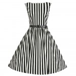 Fashion Stripe Vintage Dress Women Summer Sleeveless Dresses Sexy Ball Gown Vestidoes Plus Size 2XL