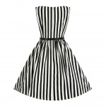 Fashion Stripe Vintage Dress Women Summer Sleeveless Dresses Sexy Ball Gown Vestidoes Plus Size 2XL