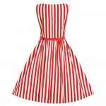 Fashion Stripe Vintage Dress Women Summer Sleeveless Dresses Sexy Ball Gown Vestidoes Plus Size 2XL