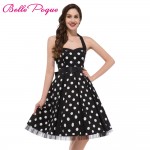 Fashion Summer Dress 2017 Sexy Halter Robe Polka Dots Pinup Rockabilly 50s 60s Vintage Dress Vestidos Plus Size Women Dresses