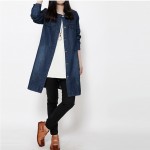 Fashion Woman Vintage Slim Long Denim Trench Coats Jeans Single Breasted  With Pocket jean Windbreaker Outwear for Women