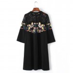 Fashion Women Flower embroidery Perspective Lace stitching Elastic Mini Dresses Casual Loose sexy Dress Womens Clothing D833