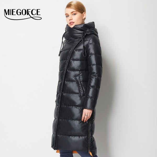 Fashionable Coat Jacket Women's Hooded Warm Parkas Bio Fluff Parka Coat Hight Quality Female MIEGOFCE New Winter Collection Hot 