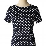 Fashionable Womens Elegant Polka Dot Stretchy Cotton Ruffles Sheath Bodycon Knee-length Casual Pencil Dress Plus Size 4XL