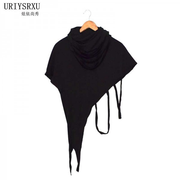 Fashionable man cloak shawl unlined upper garment Unique individual character design High collar asymmetric shawl