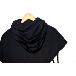 Fashionable man cloak shawl unlined upper garment Unique individual character design High collar asymmetric shawl