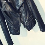 Faux Soft Leather Jackets HOT 2017 New Fashion Autumn Winter Women  Pu Black Blazer Zippers Coat Motorcycle Outerwear pimkie