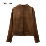 Female Basic Coat Retro Fashion Women Bomber Jackets Velvet Coat Super Cool Crop Outwear chaquetas mujer jaqueta feminina Jacket