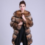 Female Winter Women's Noble Fur Coat Real Raccoon Dog Fur Series 90 CM Clothes Length Solid Support Customized Size DS1002-1