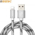 For iPhone 7 6 5 iOS 10 , Bastec Metal Plug Thread Braided Sync Data Charging Phone USB Cable for iPhone 7 6 5 4 4s iPad  Air 2 