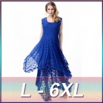 Free Post 2017 summer high quality large size women's designer dress sexy irregular lace two-piece dress advanced fabrics