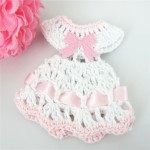 Free Shipping 12 miniature crochet sweater dress baby shower baptism for party christening decorations 7cm