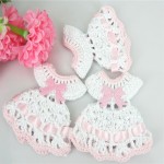 Free Shipping 12 miniature crochet sweater dress baby shower baptism for party christening decorations 7cm