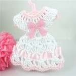 Free Shipping 12 miniature crochet sweater dress baby shower baptism for party christening decorations 7cm