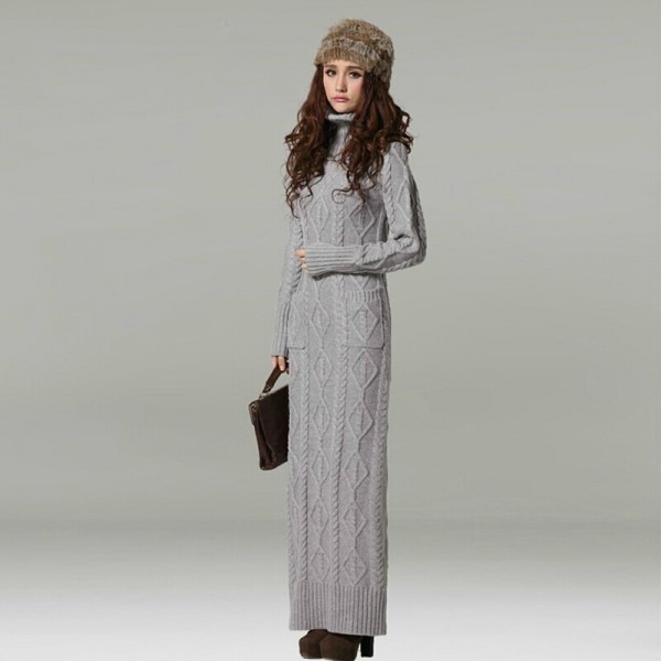 long maxi sweater dress