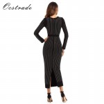 Free Shipping Bodycon Dress 2017 New Fashion Beautiful Long Sleeve Womens Midi Dress for Night Club Party Wholesale HL