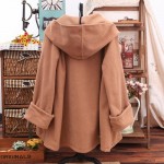 Free Shipping British poncho imitated woollen long overcoat manteau femme de sigual coat women hooded cape cloak cloke outwear