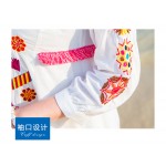 Free Shipping Hot Sale Women Vintage Ethnic Floral Embroidered Spliced Long Casual Boho Chic Boho Dress