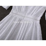 Free Shipping Summer   Elegant Kate Style Hollow Out Embroidered 100% Cotton Dress 150522YY01