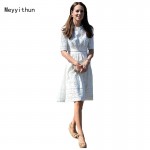 Free Shipping Summer   Elegant Kate Style Hollow Out Embroidered 100% Cotton Dress 150522YY01