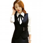 Free Shipping Women Vest Elegant Lady Work Uniform Business Office Formal Waistcoat Spring Autumn Female Clothing Tops