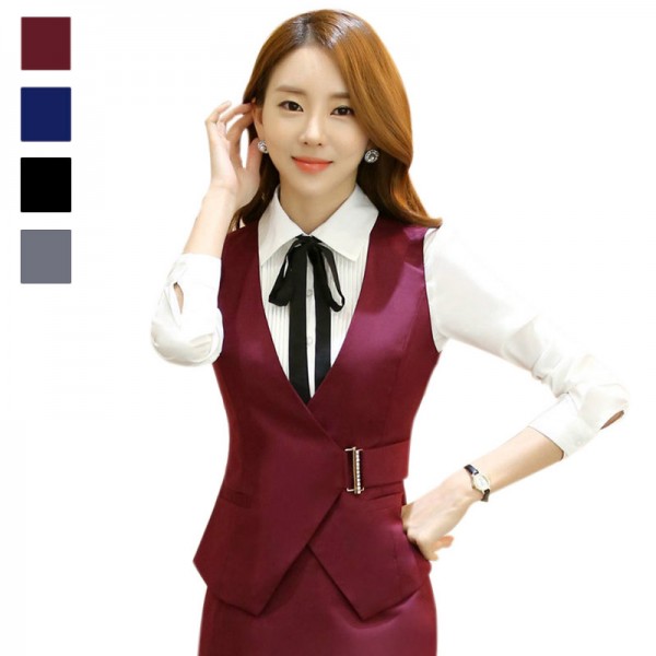 Free Shipping Women Vest Elegant Lady Work Uniform Business Office Formal Waistcoat Spring Autumn Female Clothing Tops