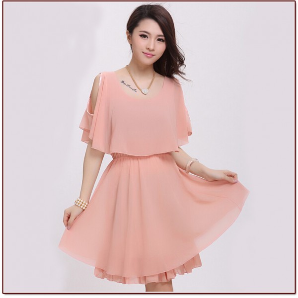 Free shipping 2017 New Chiffon Dress White Summer dress Casual Faux Tiwnset  Girls dress Woman Black dress Lady vestidos Blue