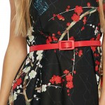 GAMISS Retro Flower Pattern Dress For Women Sleeveless Slim A Line Midi Belt Dresses Party Banquet Female Vestidos