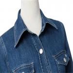 GCAROL Women New Arrival Single-Breasted Button Denim Dress Fashion Slim Jeans Dress Two Pockets Plus Size XL Sexy Dress